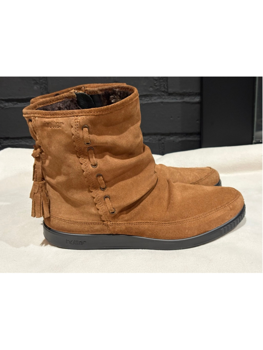 Women's Hotter Brown Suede Ankle Boots & Booties Size 7 - Picture 6 of 10